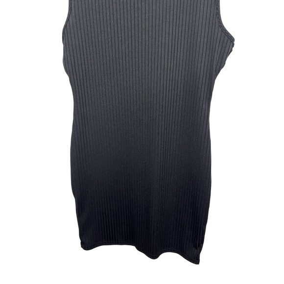 Pretty Little Thing Womens 10 Black Ribbed Knit Bodycon Mini Dress - Picture 9 of 12
